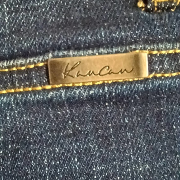 Wide leg jeans Kancan sz 31 style KC7126D dark wash with whiskering high rise - Picture 9 of 15